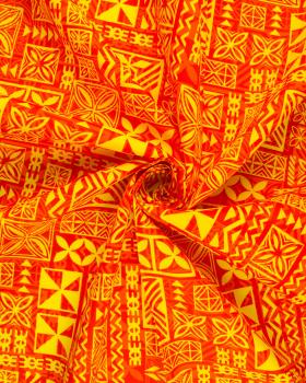 Polynesian fabric TANE Orange - Tissushop